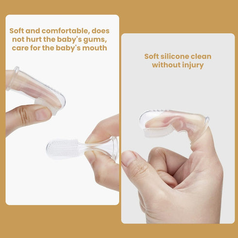 Baby Toothbrush Set, Silicone Baby Tongue Cleaner, 0-18M, 360 Degree Toddler Oral Care Toothbrush
