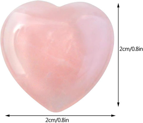 Marrywindix 15 Packs Healing Crystal Natural Rose Stone Heart, Love Carved Palm Worry Stone
