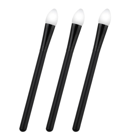 3 Pcs Eyeshadow Applicator Brush Set, Silicone Makeup Brushes for Liquid Eye Shadow and Lip Mask Application