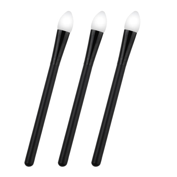 3 Pcs Eyeshadow Applicator Brush Set, Silicone Makeup Brushes for Liquid Eye Shadow and Lip Mask Application