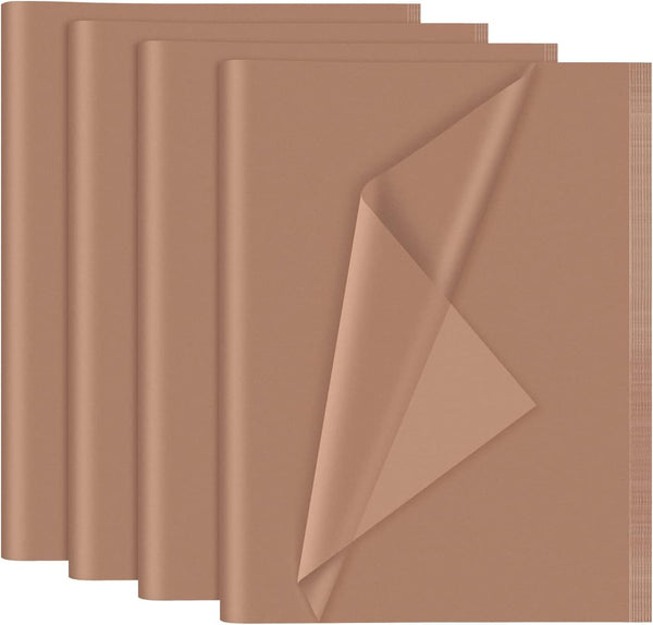 NEBURORA 120 Sheets Brown Tissue Paper 14 x 20 Inches Dark Brown Bulk Wrap Paper Sheets for Gift Bags Birthday