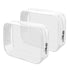 Wedama TSA Approved Toiletry Bag - 2 Pack Cosmetic Bags with Zipper for Airline Travel, PVC Makeup Bags (White)