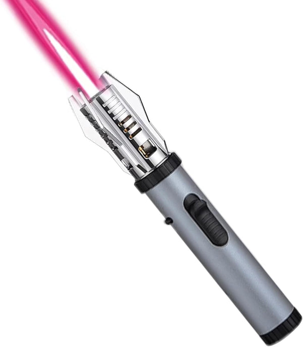 Multifunctional Large Windproof Welding Torch Lighter - Powerful Adjustable Red/Blue Flame for BBQ, Camping (Silver)