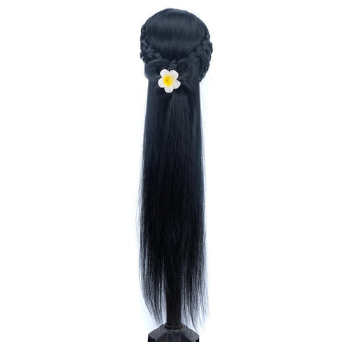 Mannequin Head with Hair - 26" Hair Styling Doll Head with Table Clamp Stand Included (Black YK)