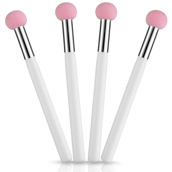 Sibba Foundation Brushes Set: 4 PCS Makeup Setting Powder Blush, Angled Stick, Liquid Concealer, Cream, and Puff