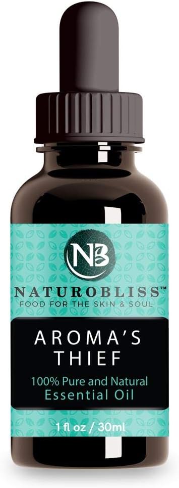 NaturoBliss Aroma's Thief Synergy Blend Essential Oils (Cassia Clove Rosemary Eucalyptus Lemon) - 1 Fl. Oz, 30ml