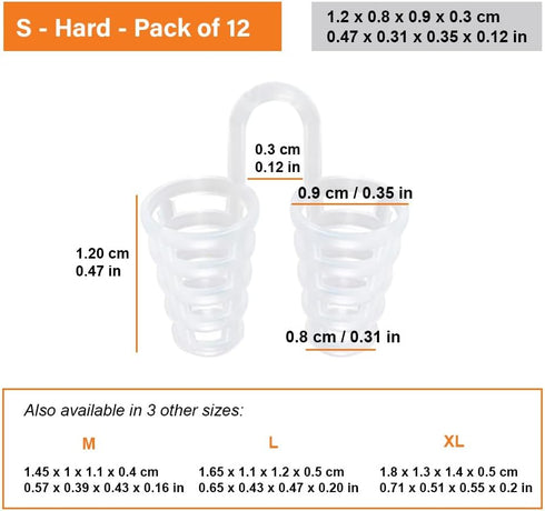 Nose Vent Sinus Relief Dilator (Pack of 12 Small Size) - Reusable Snoring Device for Peaceful Sleep by Mobi Lock