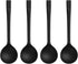Plastic Dessert Spoons, Disposable Heavy Duty Black Spoons for Party, Office, Restaurants, 100 Pieces