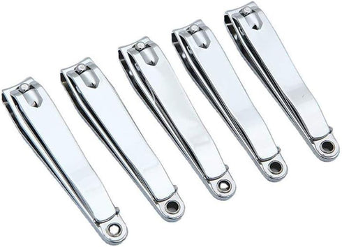 Silver Nail Clippers Set, Toenail Clippers and Fingernail Cutters for Thick Nails, Includes Nail File