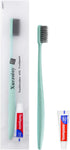 Disposable Toothbrushes with Toothpaste, 60 Pack Green Individually Wrapped Travel Toothbrushes Kit for Homeless,