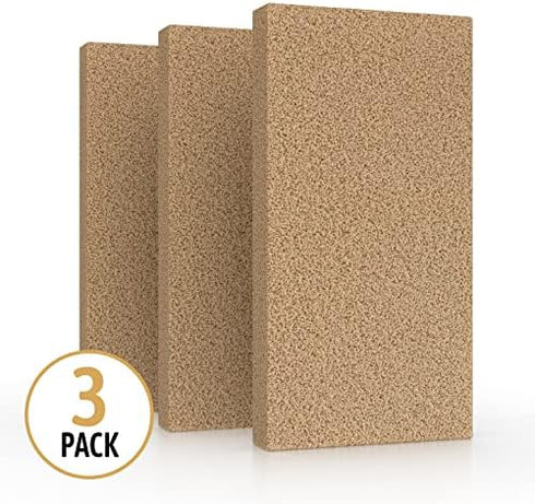 SpongeCo 3x6 (3 Pack Dry Cleaning Soot Eraser Sponge - Pet Hair, Smoke, Soot, Dust and Dirt Remover - Double, One Unit