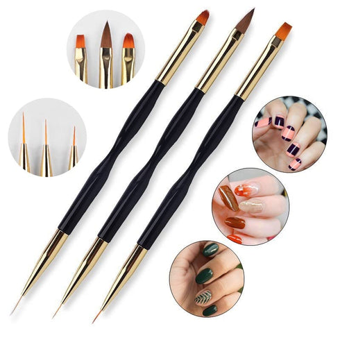5PCS Dotting Pens with 3 PCS Nail Painting Brushes, Double Ended Brush and Dotting Tool Kit