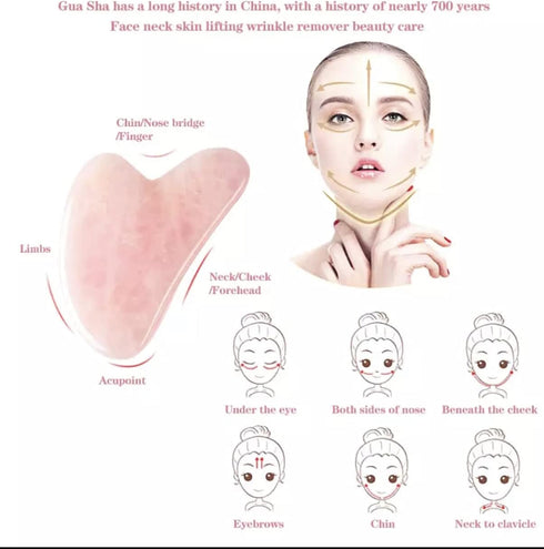 Jade Roller & Gua Sha Set - Rose Quartz Face Roller for Ultimate Facial Skin Care Products & Beauty Tools