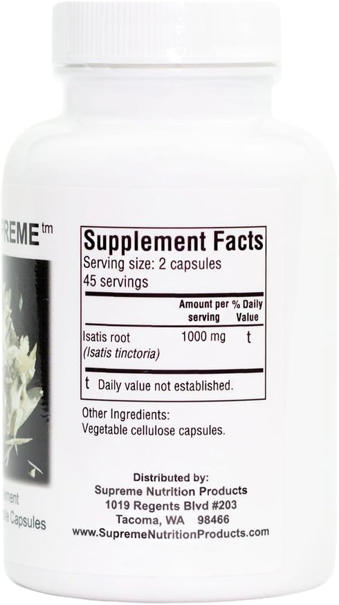 Supreme Nutrition Woad Supreme - 90 Pure Isatis Root Vegetarian Capsules