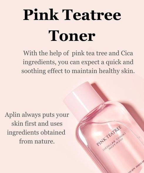 APLIN Pink Tea Tree Daily Toner 150mL/5.07 Fl. Oz, CICA, Hyaluronic Acid, Korean Skin Care, Moisturizing, Soothing