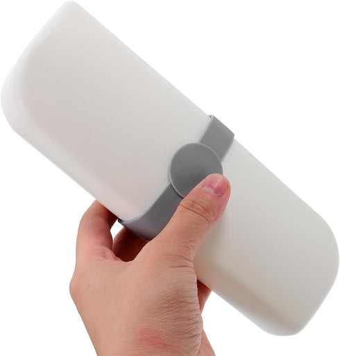Yardwe Portable Toothbrush Toothpaste Travel Case Ivory White Toothbrush Travel Holder Mouthwash Cup and Daily Oral