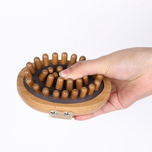 ZeroNever (2 Natural Beech Wooden Massage Comb for Body and Scalp, Meridian Trigger Point Massager PCS)