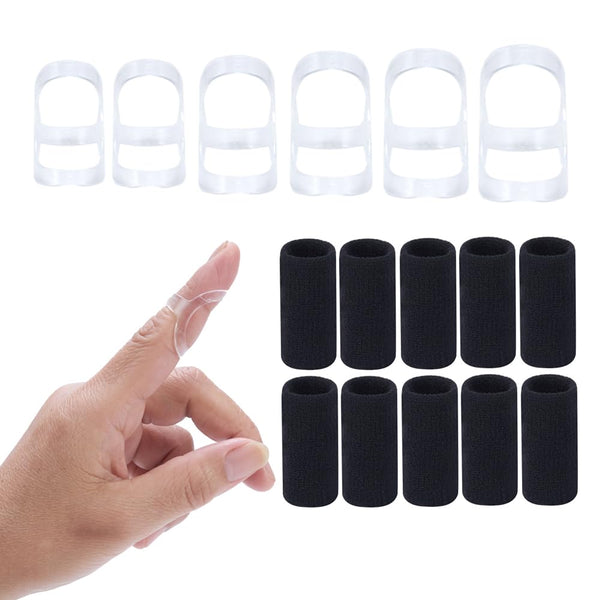Soft Home 16 pcs Finger Splint Kits Including 6 Pack Oval Finger Splints Clear