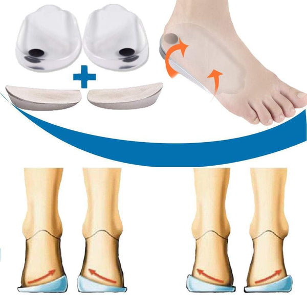 Orthopedic Insoles for O/X Type Leg Correction, Magnetic Heel Shoe Cushions for Foot Alignment, 2 Pairs