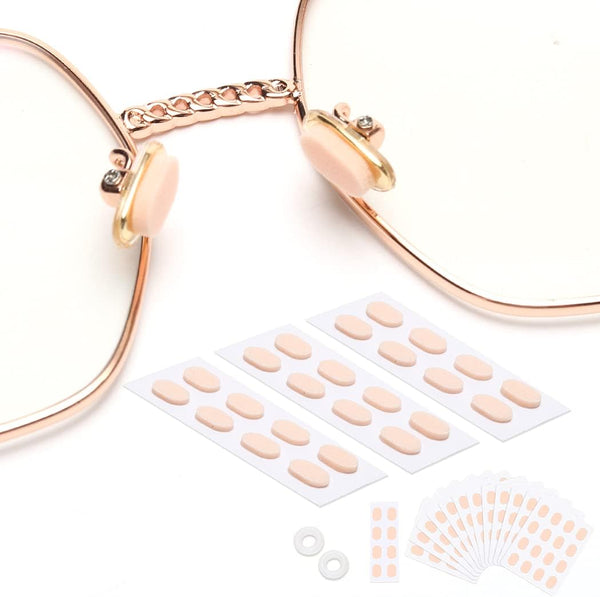 100 Pairs Soft Foam Nose Pads - Self Adhesive Anti-Slip Nosepads for Eyeglasses, Comfortable and Protect Makeup (Nude)