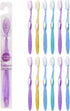 Firm Toothbrush - Extra Hard Bristle for Adult Smokers, Multicolor Transparent Travel Kit, 12 Pack