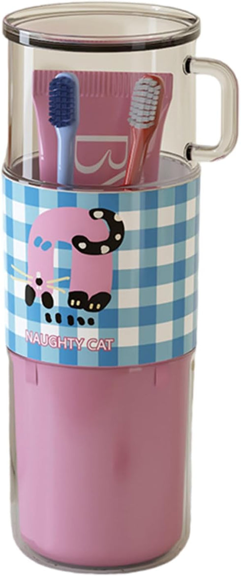 Luyismer Portable Mouthwash Cup Multipurpose Mouth Rinse Drinking Compact Toothbrush Holder Storage Box Travel
