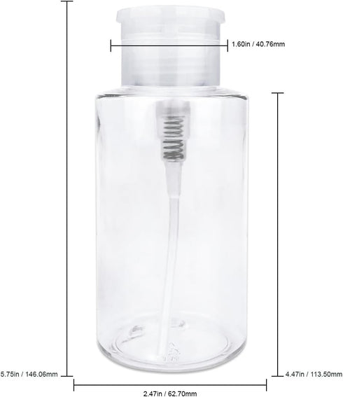 PANA Liquid Push Down Pump Dispenser Empty Bottle with Flip Top Cap, 10oz, Clear (Quantity: 2 Pieces)