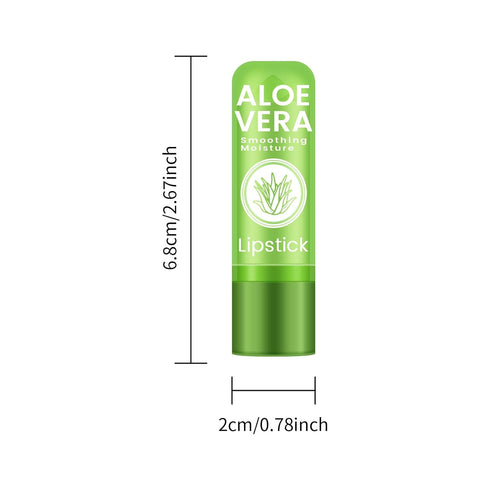 Ownest 10 Pcs Aloe Vera Lip Balm, PH Color Changing Lipstick from Green to Natural Pink, Deep Hydrating