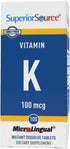 Superior Source Vitamin K1 Multivitamins, 100 mcg, 100 Count Tablet