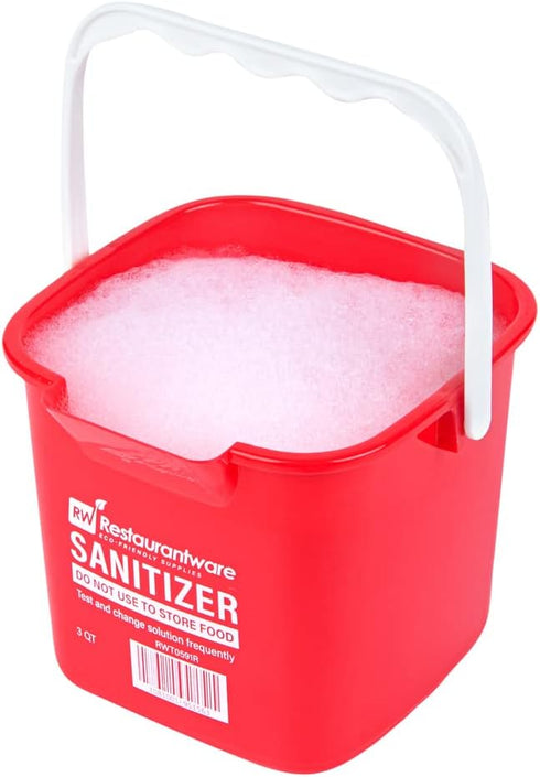 Restaurantware RW Clean 3 Quart Cleaning Bucket, Red Plastic Utility Bucket for Home or Commercial Use