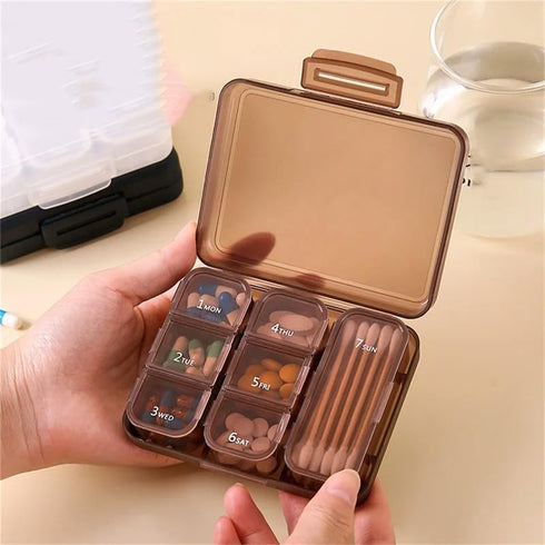 Leen4You 7 7 Pill Case Organizer Portable Grids Double Sealed Weekly Pill Box Medicine Dispenser Tablet Organizer