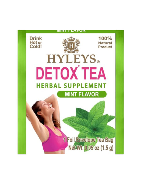 Hyleys Detox Tea, Green Tea with Mint, Ginger & Fennel, 25 Tea Bags for Cleanse