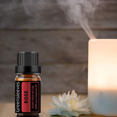 GREENSLEEVES Rose Essential Oil for Diffuser, 0.33 Fl Oz, 100% Pure Organic Aromatherapy Oil