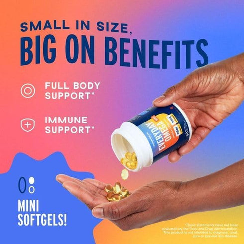 Omega-3 720mg D3 Immune 60 Count Oceanblue Supplement for Women | Burpless Fish Oil with Vitamin | Small Pills Easy