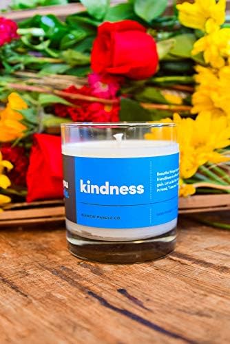 Kindness Inspirational 8oz Highly-Scented Soy Candle, Made in USA with Pure Essential Oils, Bergamot & Eucalyptus