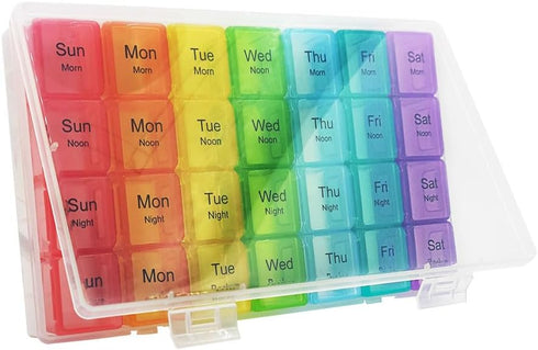 SHUNCHG Large 7 Day Weekly Pill Organizer,4 Times a Day with Moisture-Proof Design,Portable