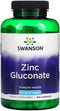 Swanson Zinc Gluconate - Mineral Supplement for Prostate Health, Vision Health, & Immune Support - 250 Capsules, 50mg