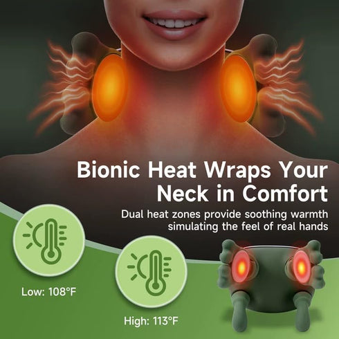 Luxulist Neck Massager for Pain Relief with Heat Deep Tissue Shiatsu Neck and Shoulder Massager Bionic Hand Design