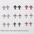 Crystal Cross Nail Charms - y2k Silver Crystal Cross Nail Art, 3D Pink Charms for DIY Designs Supplies