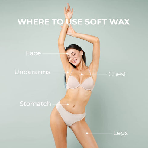 Natural Wax Depilatory Soft Wax, 100% Organic Gentle Moisturizer for Sensitive Skin Hair Removal (14 oz)