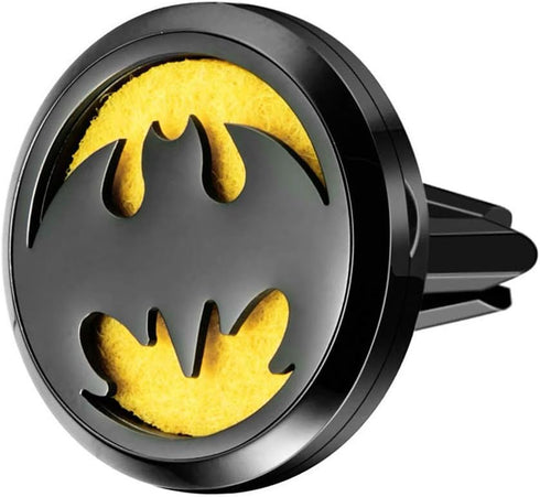 Wild Essentials Black Chrome Bat Essential Oil Car Vent Diffuser, Stainless Steel Locket Pendant