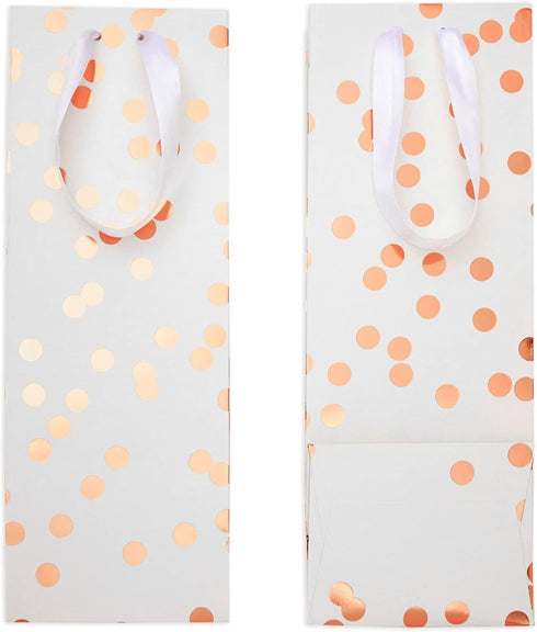 Set Pack 12-13.8x5x4 3 Sparkle and Bash Wine Gift Bags - Polka Dot Foil Style & Assorted Wine Bags for Gifts - Complete