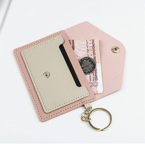 PU Leather Birth Control Pill Case Keychain Wallet (Black)