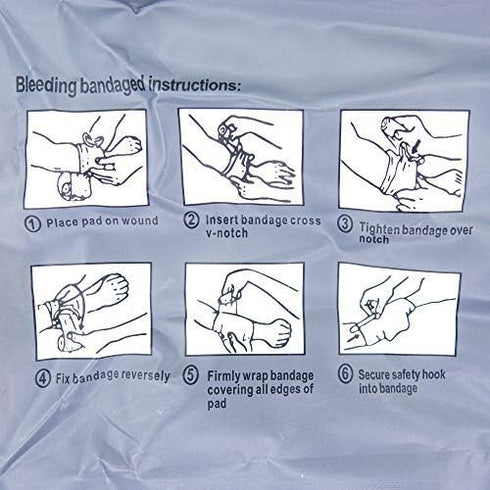 LINE2design Israeli 4” Compression Bandage, Sterile First Aid Wound Dressing - Pack of 2 for Medical Trauma Care