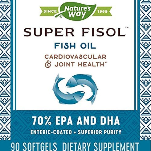 Nature's Way Super Fisol Fish Oil, 90 Softgels, Supports Heart and Joint Health*