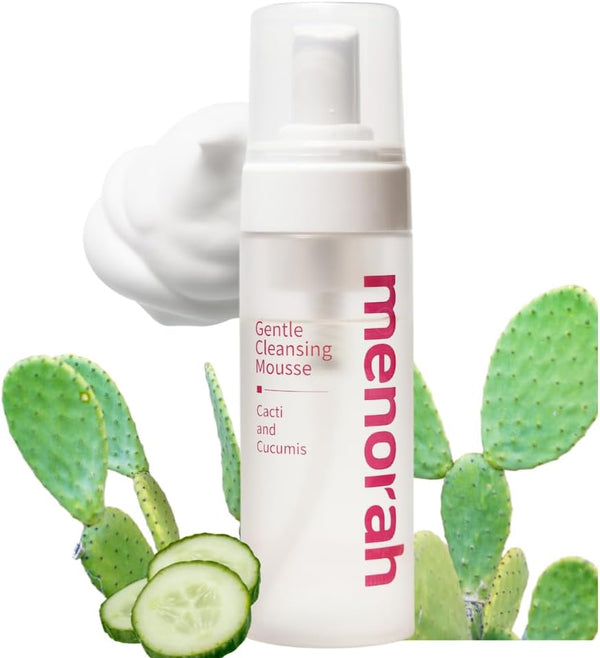 menorah skincare Gentle Cleansing Mousse, with Cacti, Cucumis, Hydration Soothing Facial Cleanser