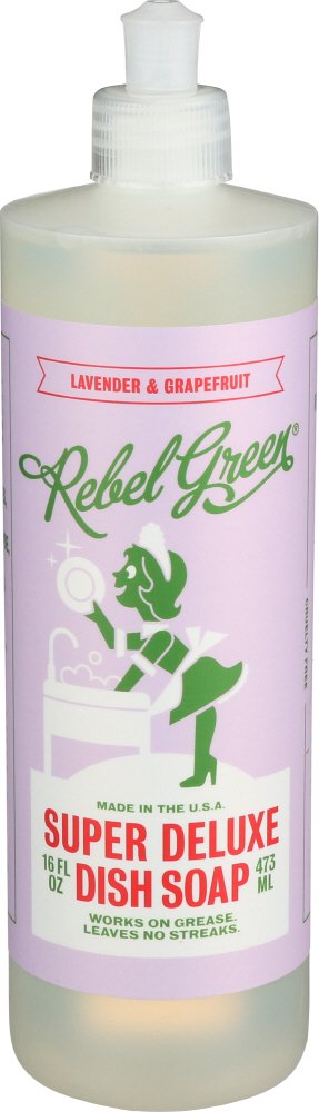 Rebel Green Dish Soap, Lavender Grapefruit, 16 oz