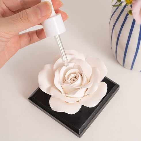 MOLIMAO Rose Flower Styling Essential Oil Diffuser Stone, Non-Electric, Handmade Products, Decorative Tabletops, Car