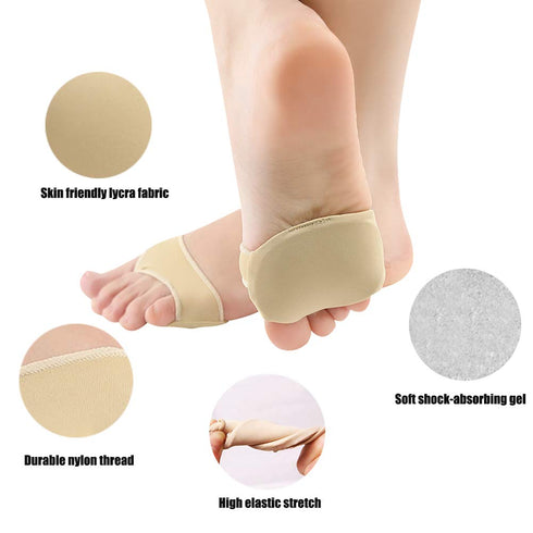 Metatarsal Pads Sleeve (4 PCS) Comfortable Forefoot Gel Cushions for Mortons Neuroma Pain Relief