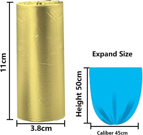 5 Rolls Small Trash Garbage Bags, 4 Gallon, Strong Thin Material, 200 Counts, Durable Plastic for Office Home